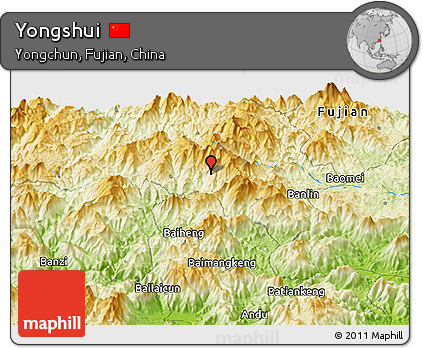 Physical Panoramic Map of Yongshui
