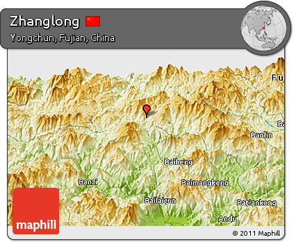 Physical Panoramic Map of Zhanglong
