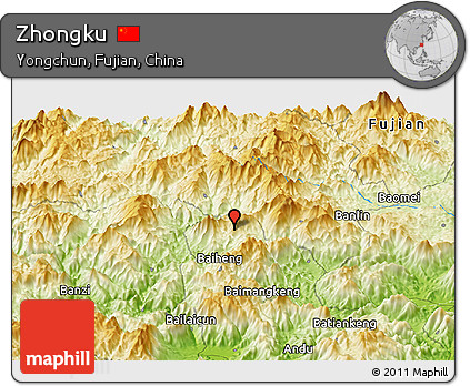 Physical Panoramic Map of Zhongku