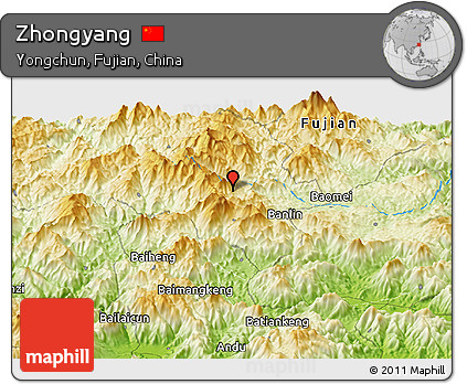 Physical Panoramic Map of Zhongyang