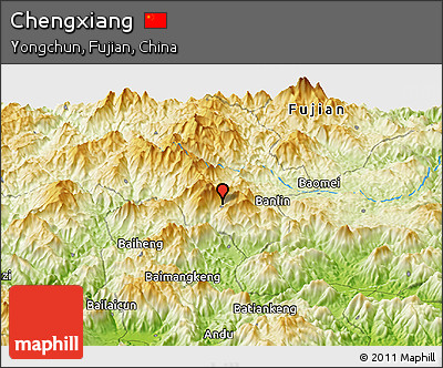 Physical Panoramic Map of Chengxiang