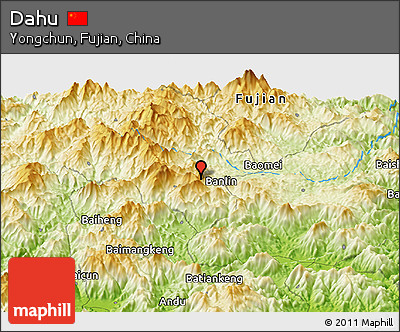 Physical Panoramic Map of Dahu