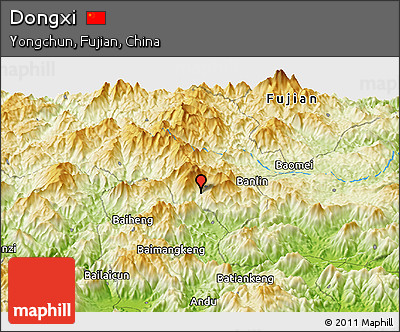 Physical Panoramic Map of Dongxi