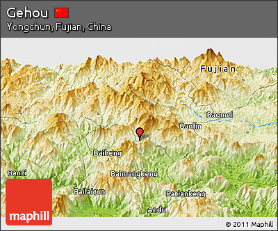 Physical Panoramic Map of Gehou