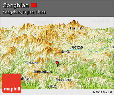 Physical Panoramic Map of Gongbian