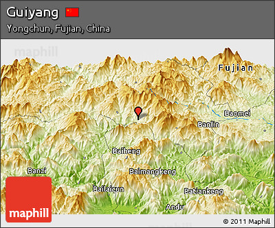 Physical Panoramic Map of Guiyang