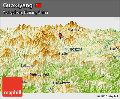 Physical Panoramic Map of Guoxiyang