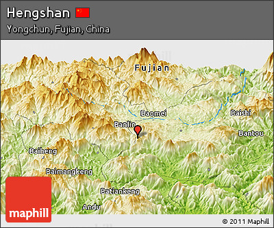 Physical Panoramic Map of Hengshan
