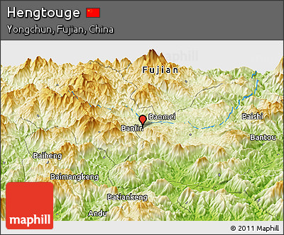 Physical Panoramic Map of Hengtouge