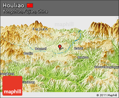 Physical Panoramic Map of Houliao
