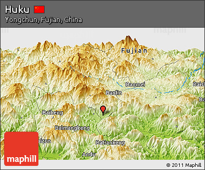 Physical Panoramic Map of Huku