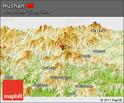 Physical Panoramic Map of Hushan