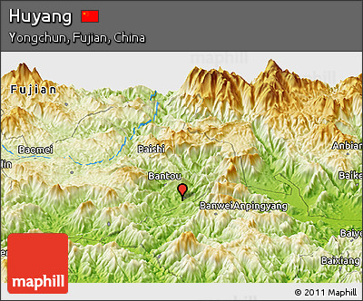 Physical Panoramic Map of Huyang