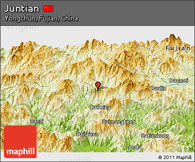 Physical Panoramic Map of Juntian