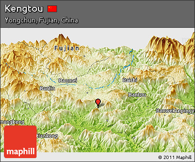Physical Panoramic Map of Kengtou
