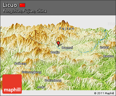 Physical Panoramic Map of Licuo