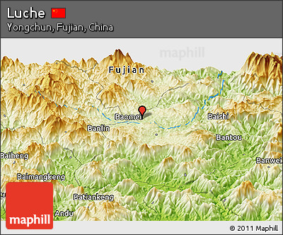 Physical Panoramic Map of Luche