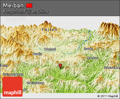 Physical Panoramic Map of Meiban