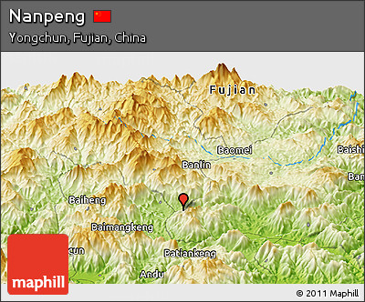 Physical Panoramic Map of Nanpeng