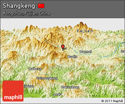 Physical Panoramic Map of Shangkeng