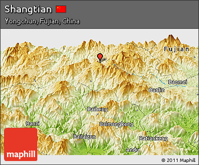 Physical Panoramic Map of Shangtian