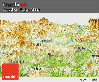 Physical Panoramic Map of Tianzhi