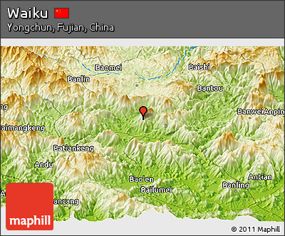 Physical Panoramic Map of Waiku
