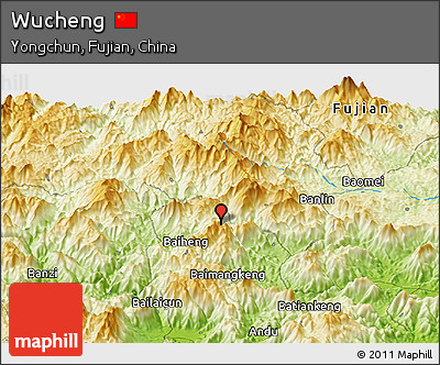 Physical Panoramic Map of Wucheng
