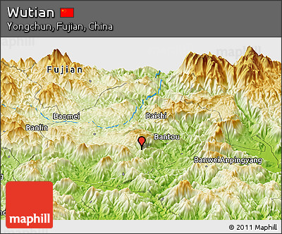 Physical Panoramic Map of Wutian
