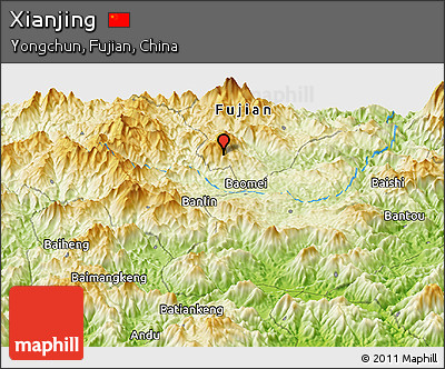 Physical Panoramic Map of Xianjing