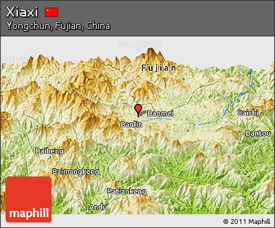 Physical Panoramic Map of Xiaxi