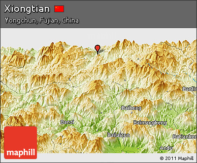 Physical Panoramic Map of Xiongtian