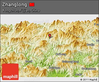 Physical Panoramic Map of Zhanglong