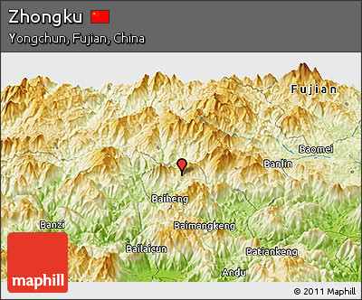 Physical Panoramic Map of Zhongku