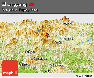 Physical Panoramic Map of Zhongyang