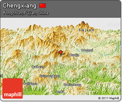 Physical Panoramic Map of Chengxiang