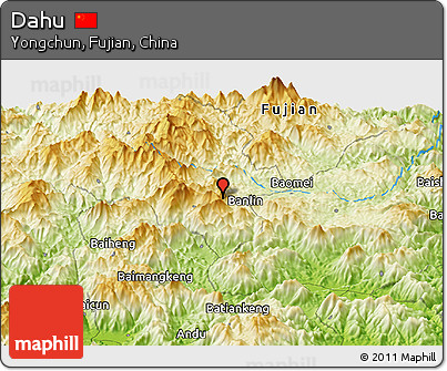 Physical Panoramic Map of Dahu