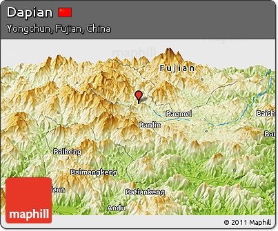 Physical Panoramic Map of Dapian