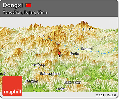 Physical Panoramic Map of Dongxi
