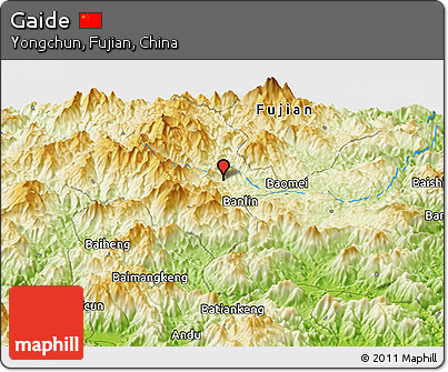 Physical Panoramic Map of Gaide