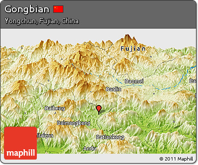 Physical Panoramic Map of Gongbian