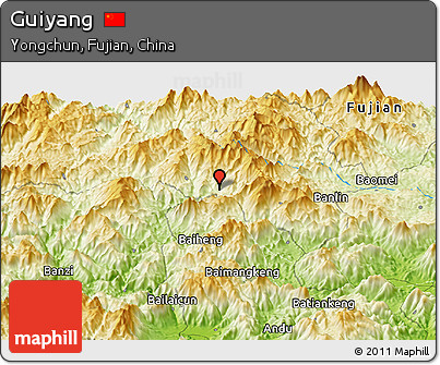 Physical Panoramic Map of Guiyang