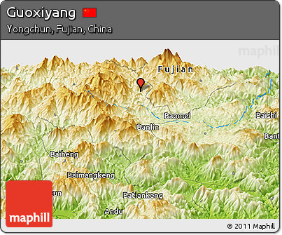 Physical Panoramic Map of Guoxiyang