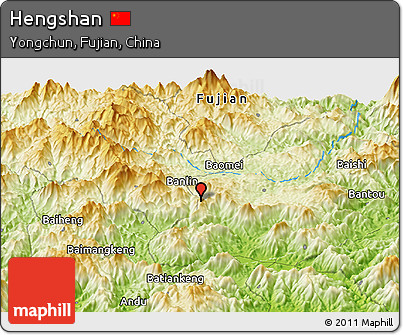 Physical Panoramic Map of Hengshan