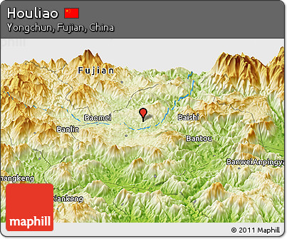 Physical Panoramic Map of Houliao