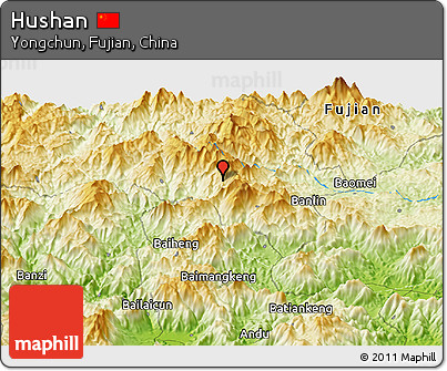 Physical Panoramic Map of Hushan