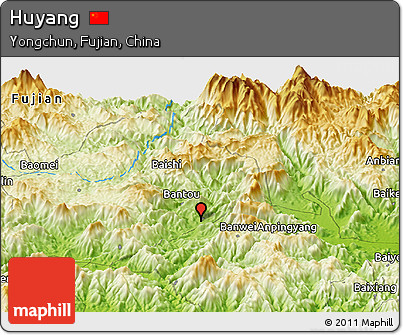 Physical Panoramic Map of Huyang