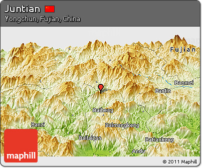 Physical Panoramic Map of Juntian