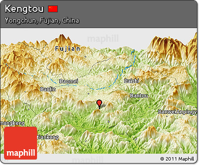 Physical Panoramic Map of Kengtou