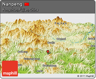 Physical Panoramic Map of Nanpeng
